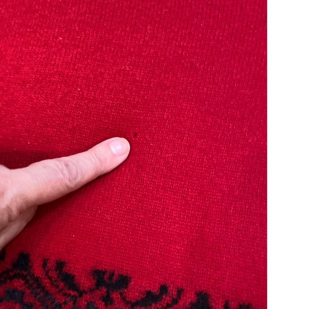 Liz Claiborne Women Large Cardigan Sweater 100% Wool Red Classic Preppy - Picture 8 of 8